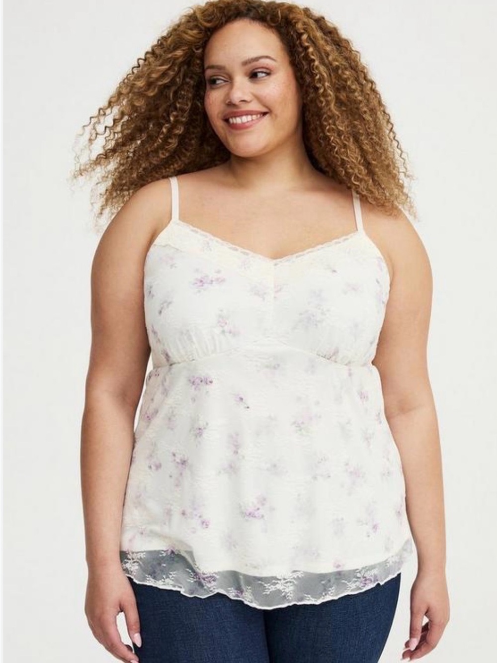 Torrid floral lace sweetheart cami Chloe Roses Purple Sz 3X New Cottage Fairy